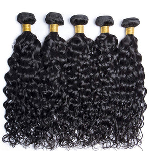 Peruvian 10A  Water Wave Bundles Unprocessed Water Wave Curly Human Hair Weave Bundles Remy Water Wave Hair Extensions No Tangle