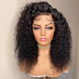 Deep Curly Lace Front Human Hair Wigs 13x6 Lace Frontal Wigs Brazilian Deep Wave Short Bob Lace Frontal Wig180 Density Wigs Remy