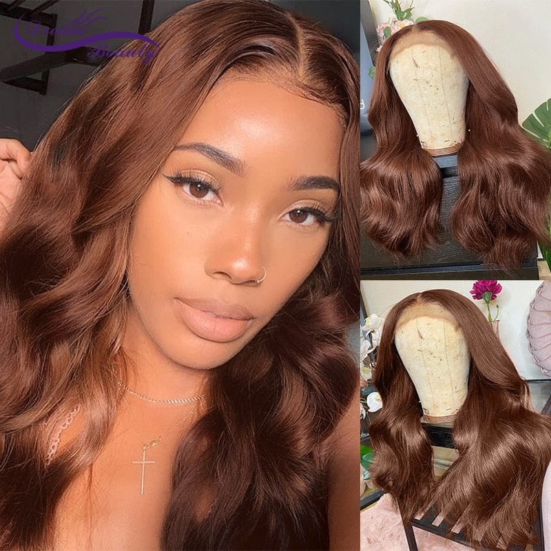 Zetvaa 13x4 Lace Front Human Hair Wigs Brazilian Wigs 180% Straight Brown Color Lace Frontal Wigs For Black Women PrePlucked Human Hair