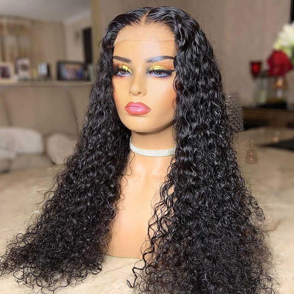 Zetvaa 30 32 Inch Curly Human Hair Deep Wave Frontal Wigs For Black Women Brazilian 13x4 HD Wet And Wavy Water Wave Lace Front Wig