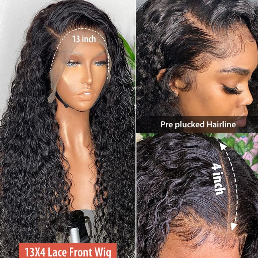 Zetvaa 30 32 Inch Curly Human Hair Deep Wave Frontal Wigs For Black Women Brazilian 13x4 HD Wet And Wavy Water Wave Lace Front Wig