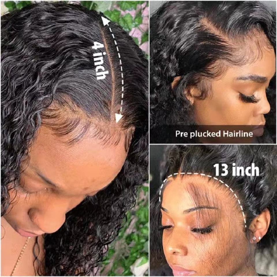 Zetvaa 30 34 Inch Loose Deep Wave HD Frontal Wigs for Women Curly Human Hair Brazilian 13x4 Wet And Wavy Water Wave Full Lace Front Wig