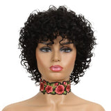 Zetvaa China / #1B Colored Short Afro Loose Curly Bob Human Hair Wigs For Women Natural Glueless Brazilian Remy Machine Made Blonde Red Wig