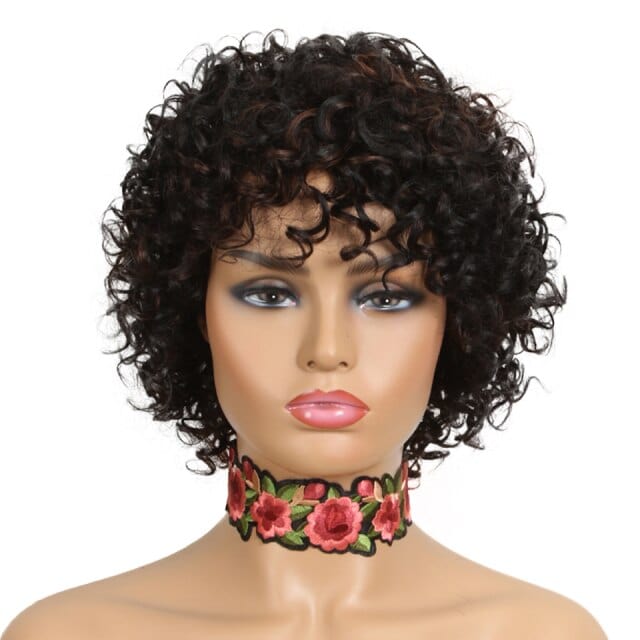 Zetvaa China / F1B/33 Colored Short Afro Loose Curly Bob Human Hair Wigs For Women Natural Glueless Brazilian Remy Machine Made Blonde Red Wig