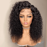 Zetvaa Deep Curly Lace Front Human Hair Wigs 13x6 Lace Frontal Wigs Brazilian Deep Wave Short Bob Lace Frontal Wig180 Density Wigs Remy