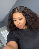 Zetvaa Deep Curly Lace Front Human Hair Wigs 13x6 Lace Frontal Wigs Brazilian Deep Wave Short Bob Lace Frontal Wig180 Density Wigs Remy