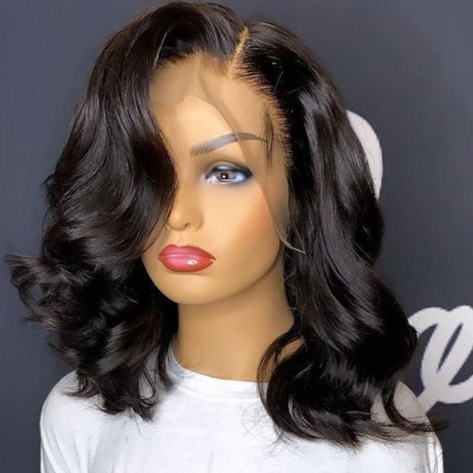 Zetvaa Highlight Wig Human Hair Wigs Short Bob Wig For Black Women T Part Brazilian Pre Plucked With Baby Hair Body Wave Lace Front Wig