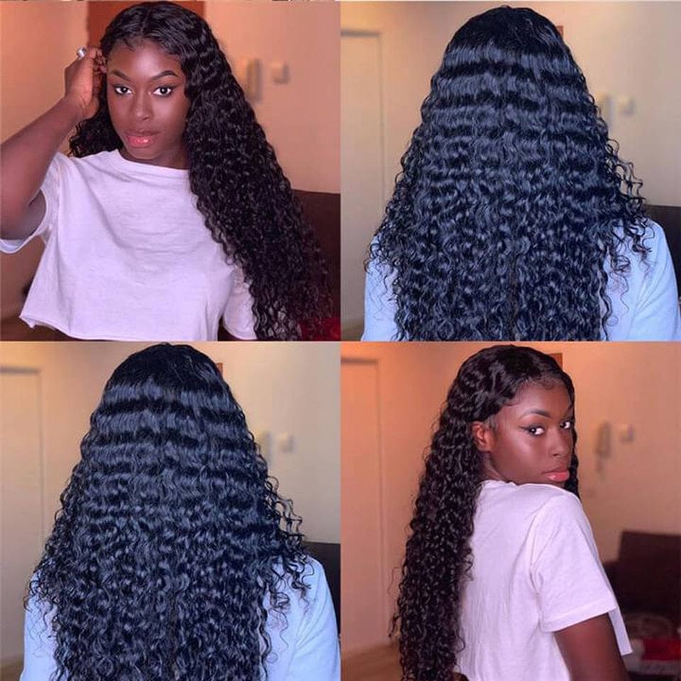 Zetvaa Long Afro Kinky Curly Human Hair Wig Pre Plucked 4x4 Lace Closure Wig 30 Inch Brazilian Lace Front Human Hair Wigs For Women