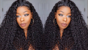 Zetvaa Long Afro Kinky Curly Human Hair Wig Pre Plucked 4x4 Lace Closure Wig 30 Inch Brazilian Lace Front Human Hair Wigs For Women