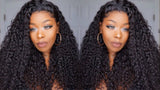 Zetvaa Long Afro Kinky Curly Human Hair Wig Pre Plucked 4x4 Lace Closure Wig 30 Inch Brazilian Lace Front Human Hair Wigs For Women