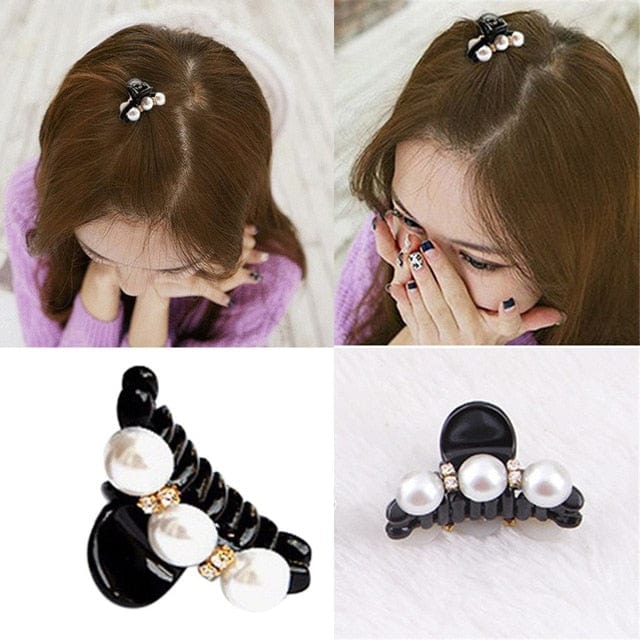 Zetvaa Luxury Pearls Hairpins Hair Ornaments Trendy Hair Clip Shiny Pearl Crab Hair Claws For Girl Hair Clips Hair Accessories Headwear