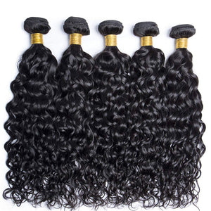 Zetvaa Peruvian 10A  Water Wave Bundles Unprocessed Water Wave Curly Human Hair Weave Bundles Remy Water Wave Hair Extensions No Tangle