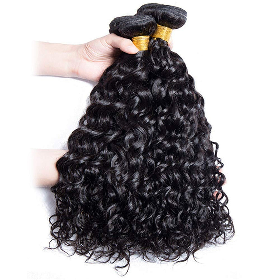 Zetvaa Peruvian 10A  Water Wave Bundles Unprocessed Water Wave Curly Human Hair Weave Bundles Remy Water Wave Hair Extensions No Tangle