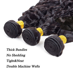 Zetvaa Peruvian 10A  Water Wave Bundles Unprocessed Water Wave Curly Human Hair Weave Bundles Remy Water Wave Hair Extensions No Tangle