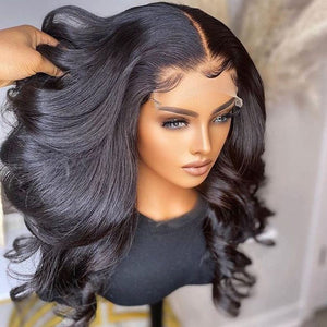 Zetvaa Transparent Body Wave Lace Front Wig 220 Raw Wavy Human Hair Lace Front Wigs Pre Plucked Body Wave Frontal 4x4 Lace Closure Wigs