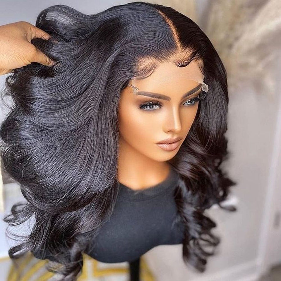 Zetvaa Transparent Body Wave Lace Front Wig 220 Raw Wavy Human Hair Lace Front Wigs Pre Plucked Body Wave Frontal 4x4 Lace Closure Wigs