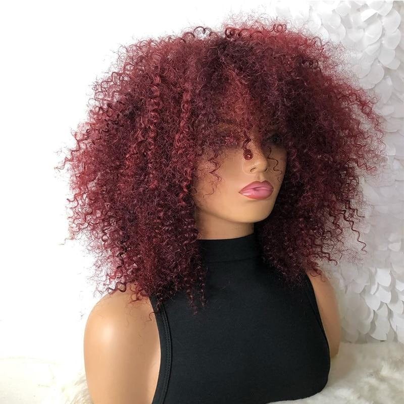 Zetvaa wig 13x4 Lace Front Afro Kinky Curly Wig Honey Blonde 99J Red Black Wigs Pre Plucked Ombre Color Human Hair Wigs 150%