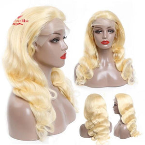 Zetvaa Wigs #613 / 18inches / 150 Density 13x4 Ombre Blonde Brazilian Body Wave Lace Front Wig