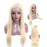 Zetvaa Wigs #613 / 8inches / 13x4 Lace Front Wig Platinum Pre Plucked Blonde Bleached Knots Wigs