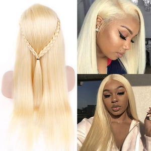 Zetvaa Wigs natural color / 8inches / 150% Blonde Lace Front Wig Brazilian Straight 13x4 Lace Front Human Hair Wigs
