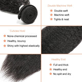 Zetvaa Wigs Kinky Straight Hair 3 Bundles With Closure Pre Plucked With Baby Hair Human