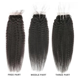 Zetvaa Wigs Kinky Straight Hair 3 Bundles With Closure Pre Plucked With Baby Hair Human