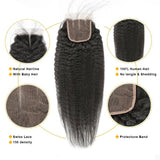 Zetvaa Wigs Kinky Straight Hair 3 Bundles With Closure Pre Plucked With Baby Hair Human
