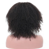 Zetvaa Wigs Natural Color / 24inches / 150 density 13x4 250 Density Afro Kinky Curly Lace Front Human Hair Wigs With Bangs Short Bob Lace Frontal Wig For Women Full 4B 4C Dolago Black