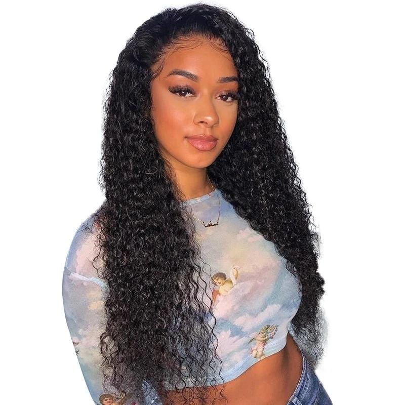 Zetvaa Wigs Natural Color / 8inches / 150 Density 13x4 Wig Brazilian Kinky Curly Bleached Knots Remy Lace Front Human Hair Wigs