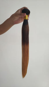 Zetvaa Wigs Ombre 1b/4/27 Brazilian Straight Hair Bundles With Closure 3 Bundles Human Hair With Closure Gossip Non Remy Hair Free Shipping