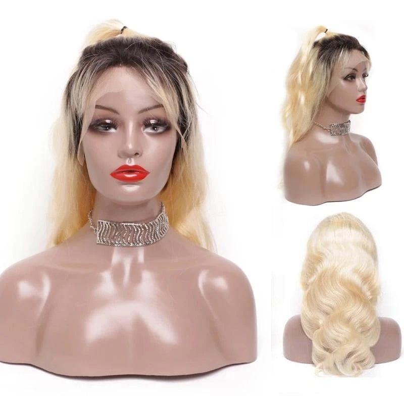 Zetvaa Wigs Ombre Blonde Brazilian Body Wave Lace Front Wig