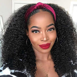 Zetvaa Wigs Short Bob Wig Kinky Curly Headband Wig Human Hair Curly Human Hair Wigs With Headband Wig Full Machine Remy Brazilian Wig