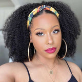 Zetvaa Wigs Short Bob Wig Kinky Curly Headband Wig Human Hair Curly Human Hair Wigs With Headband Wig Full Machine Remy Brazilian Wig