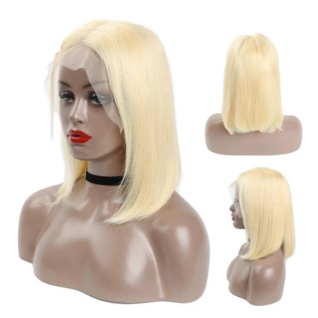 Zetvaa Wigs T1B/613 / 14inches / 150% Blonde Brazilian Straight Bob Human Hair Wigs